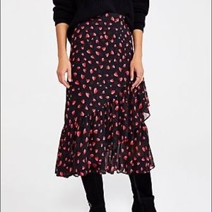 Ann Taylor Ruffle Heart Midi Skirt